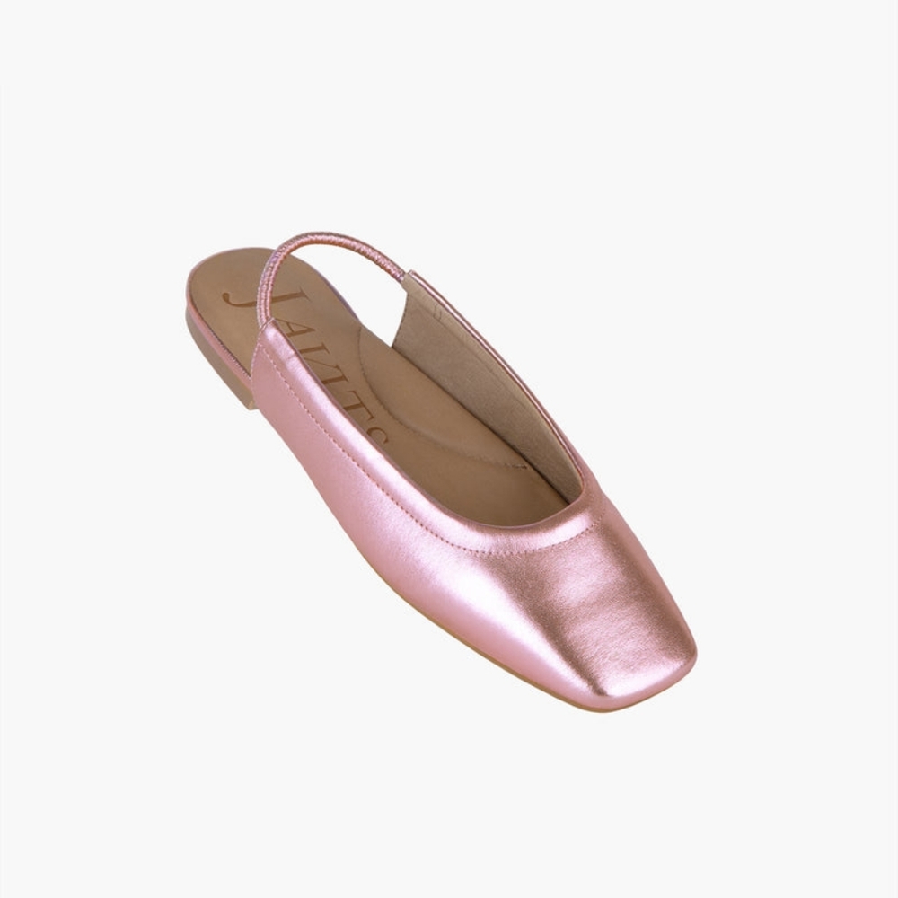 Peyton Slingback Metallic Pink Flats